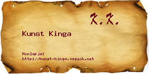 Kunst Kinga névjegykártya